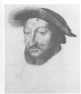 François 1er (dessin de François Clouet  Photo Bibl Nat ) du dictionnaire d' Histoire de France de  Perrin  Alain Decaux et André Castelot Librairie Académique Pérrin  P408