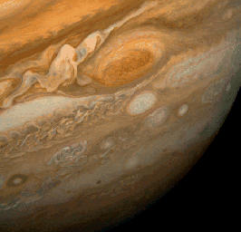 La grande tache rouge  pris par Voyager 1, le 25 février 1979 (Copyright de la NASA/JPL) 